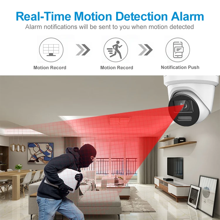 HIKVISON Color vu Acu sense Two Way Audio Light and Audible Warning 4MP 8MP 4K Turret Eyeball Security Camera