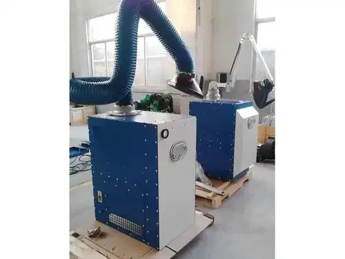 Industrial welding smoking system with self-cleaning double suction arms Dust collector smoker