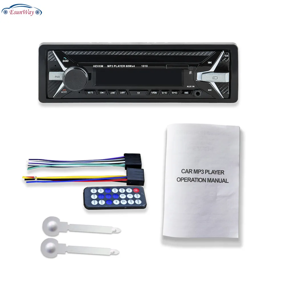
12V Radio Auto Car Radio 1DIN Stereo Audio MP3 Player FM Radio Receiver Support Aux Input SD USB MMC Removeable frame 