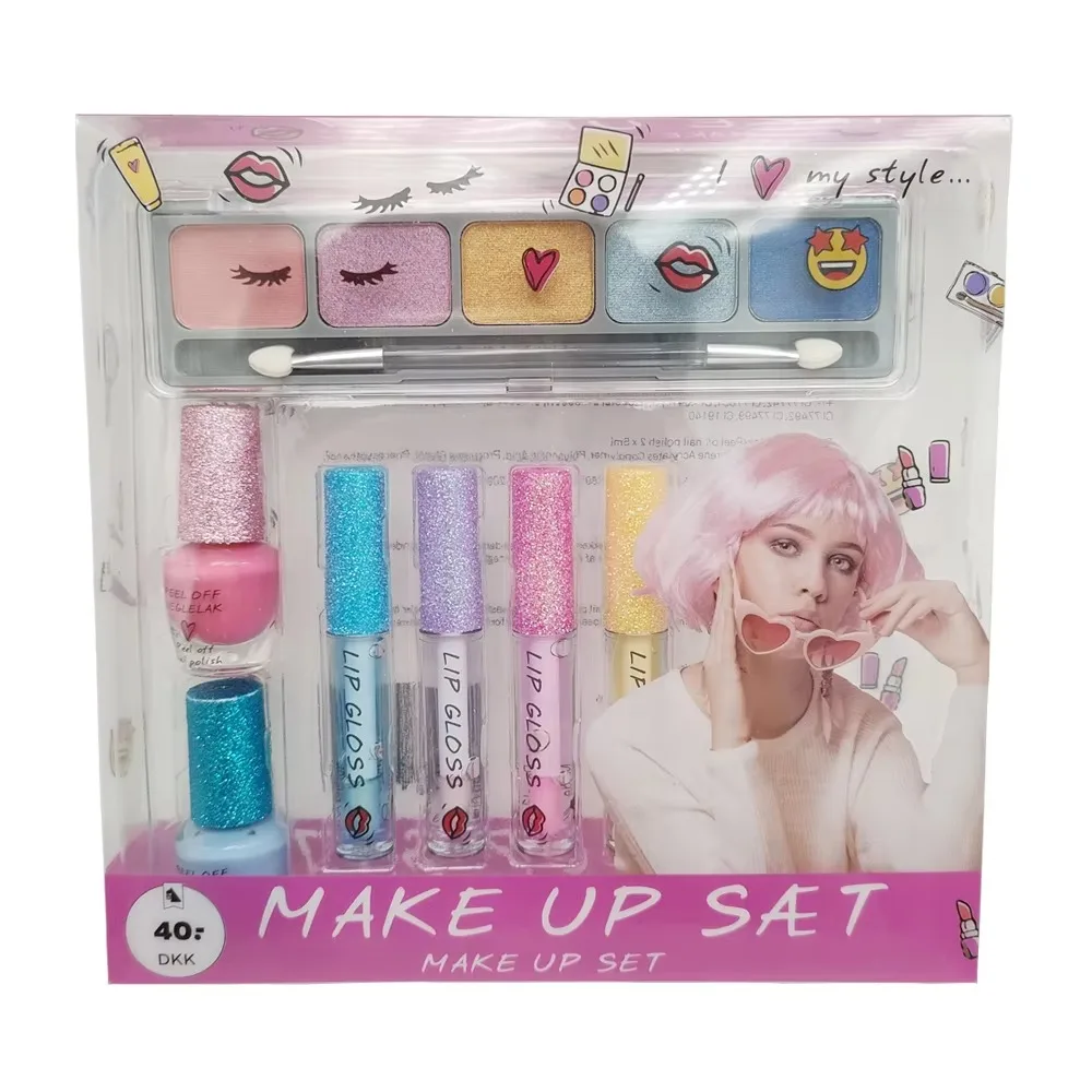 Girl Gift Nail Polish Set Makeup Kit Kids Private Label Organic Lip Gloss Eye Shadow