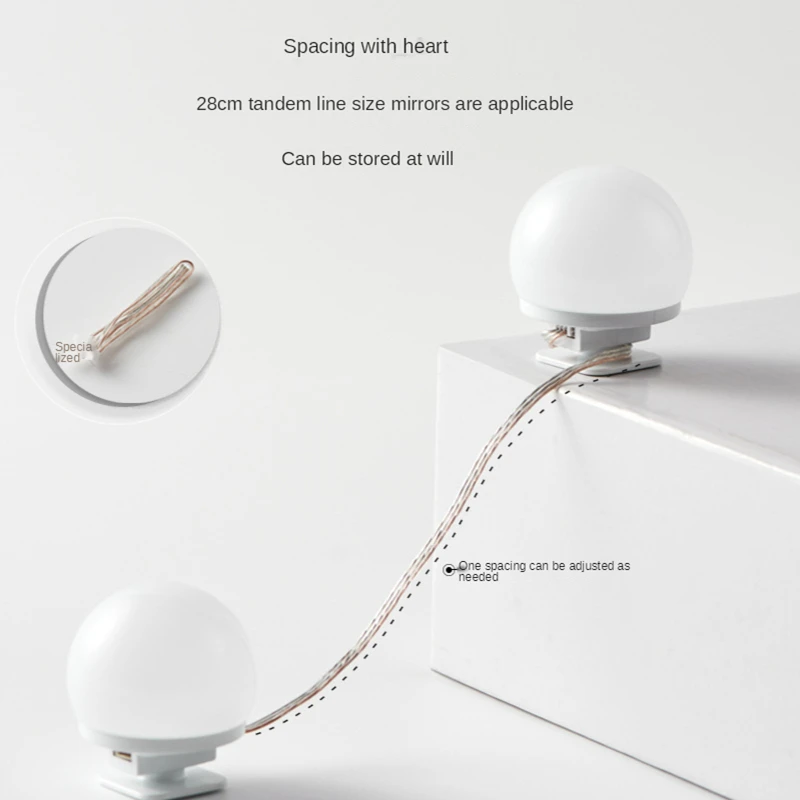  Светодиодные лампы для зеркала макияжа Подсветка USB в голливудском стиле приглушаемая светодиодная настенная лампа ванной и гардеробного стола