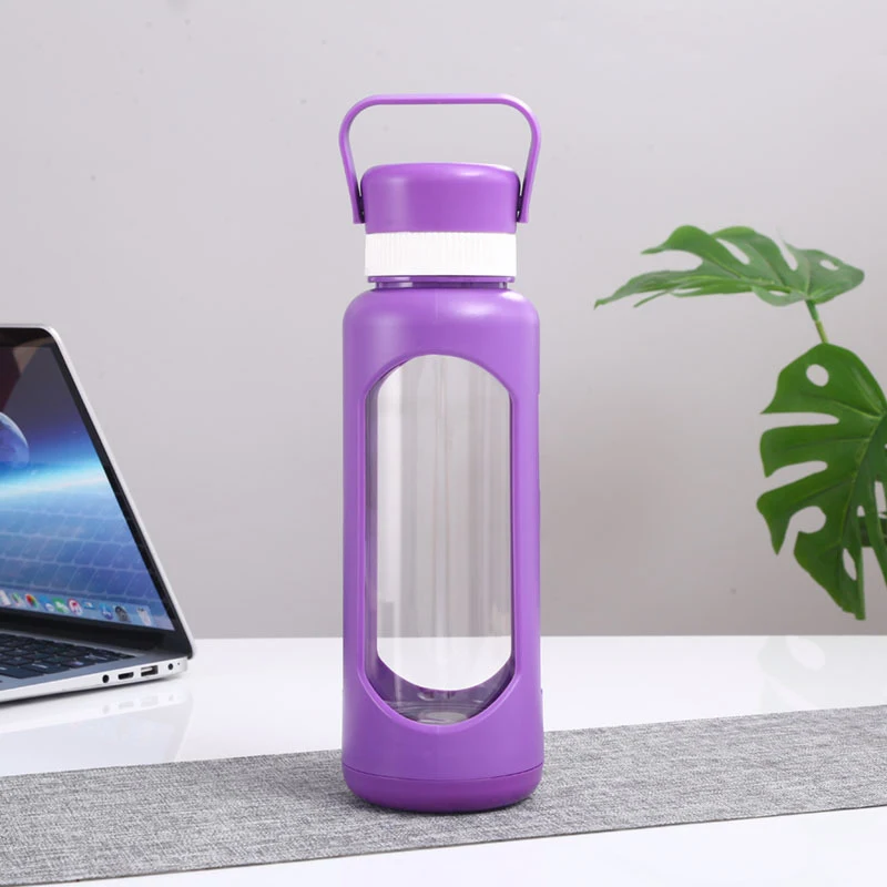 Walcold Customize 1000ml Glass Water Bottle With Silicone Protection Sleeve Cover