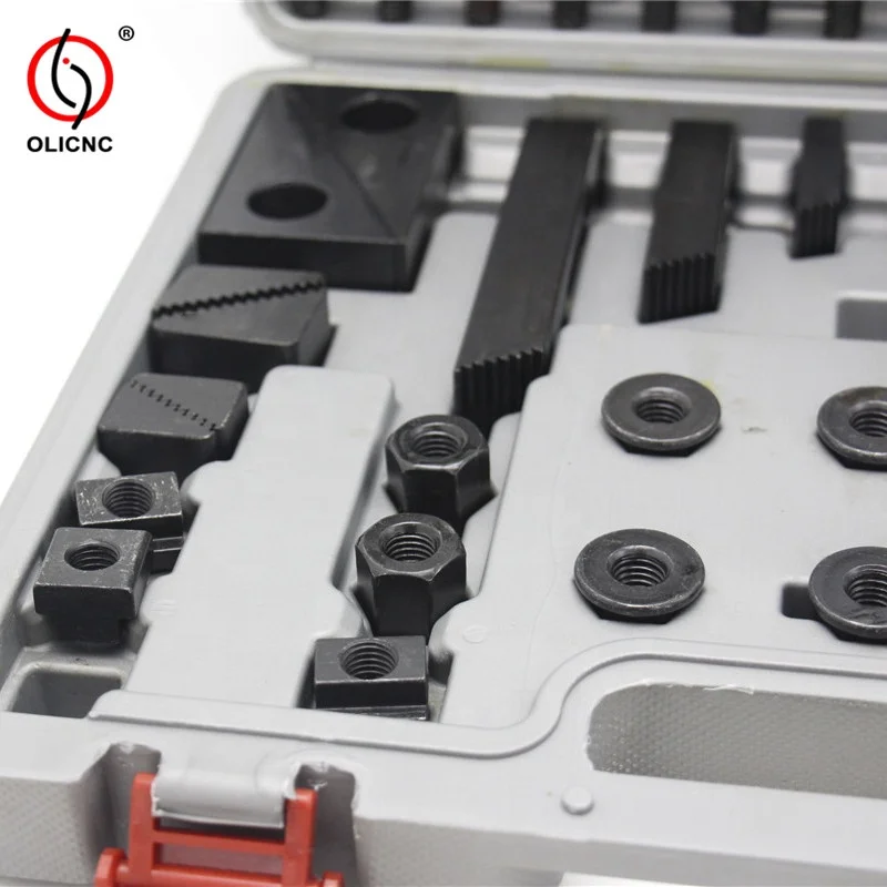 Machine Tools M16 CK16 52PCs 58PCs Steel Clamping Kits M18 T-nuts HRC27-37 clamping kit M6 M8 M10 M12 M14 M16 clamping kit 58pcs