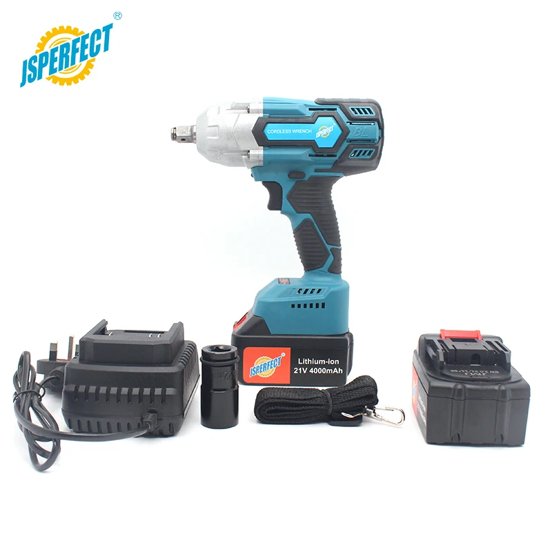 Brushless motor impact wrench cordless two battery 12.7mm chuck