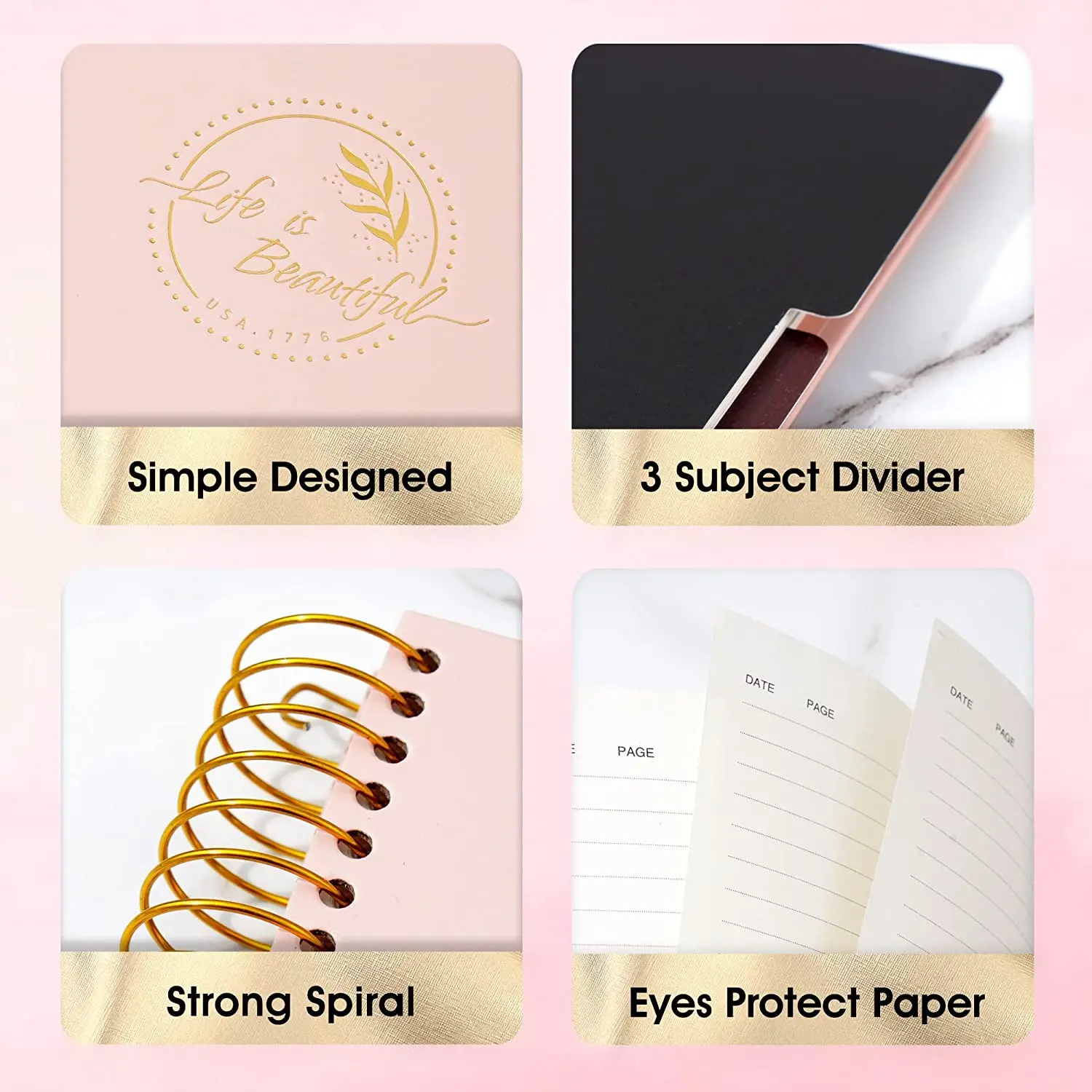 customizable printing A4 A5 Large 3 Subject Hardcover School Office Supplies Writing Journal a3 spiral notebook
