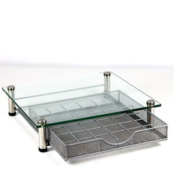 Tempered Glass Dolce Gusto Capsule Holder 36pcs Coffee Capsule Storage Drawer Metal Capsule Drawer