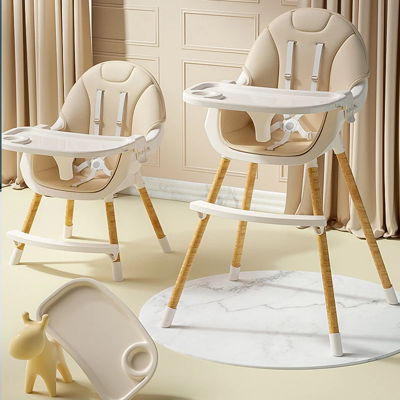 Latest 4 in 1 foldable stackable with wheels eating modern for stool children feeding high dinning plastic baby kids chairs