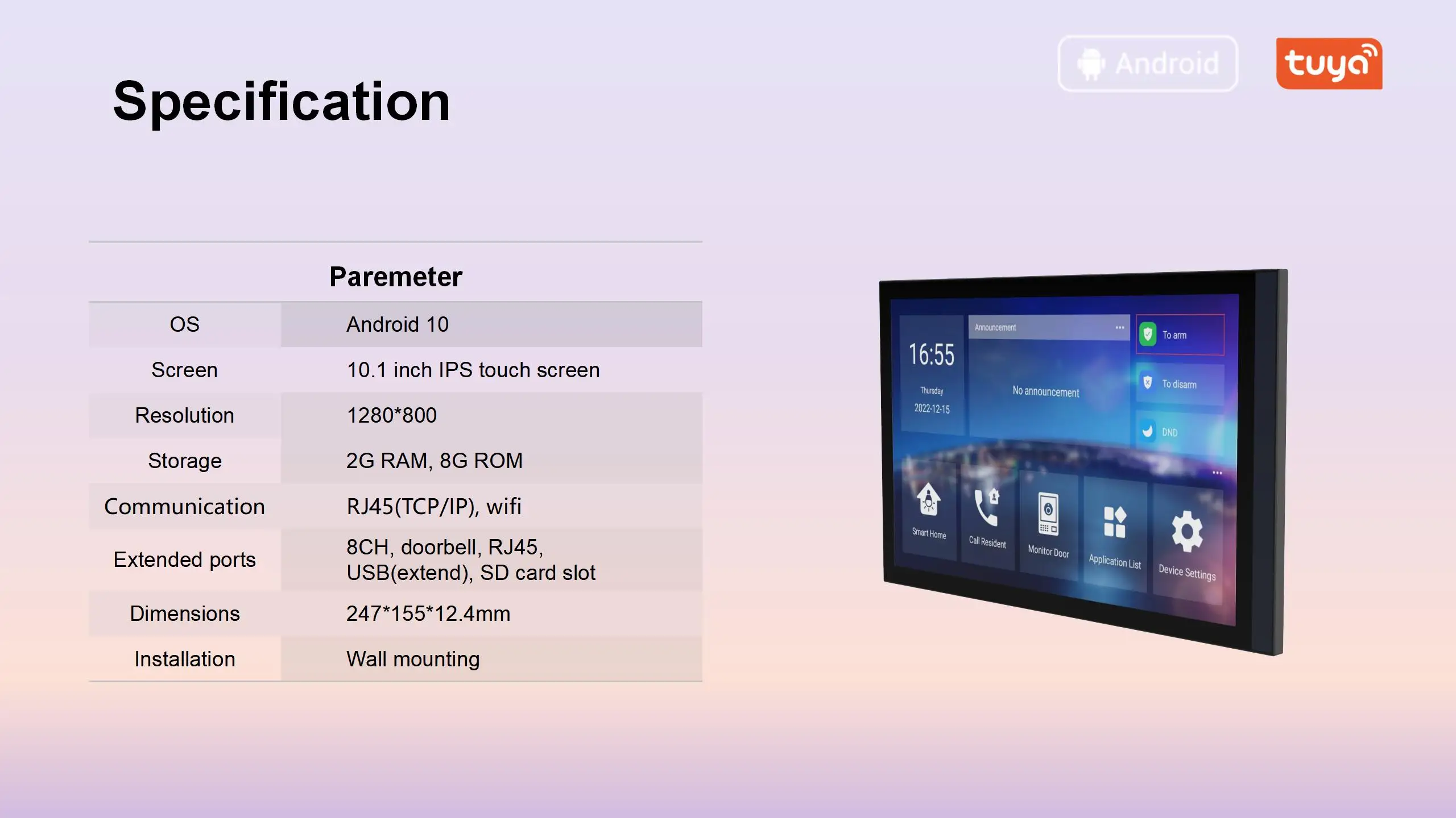 Tuya 10 inch upgrade IP&WIFI  Smart Home Video Door Phones Intercom Security System for Apartment Villa Building POE support