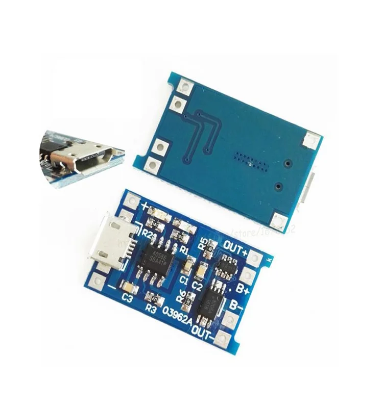 Micro USB 5V 1A 18650 TP4056 Lithium Battery Charger Module Charging Board With Protection Dual Functions 1A Li-ion
