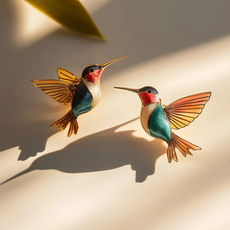 XILIANGFEIZI Japan/South Korea Hot Sale Cartoon Hummingbird Earrings Simple Reiqi Design Sense Jewelry Custom