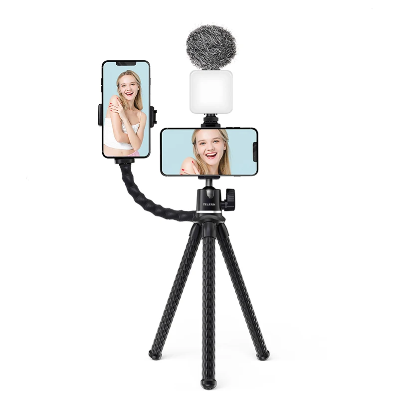 
Portable Flexible Octopus Stand for Smartphone DSLR SLR Vlog Tripod for Go pros Camera and Cellphone 2 in 1 Tripod stand 