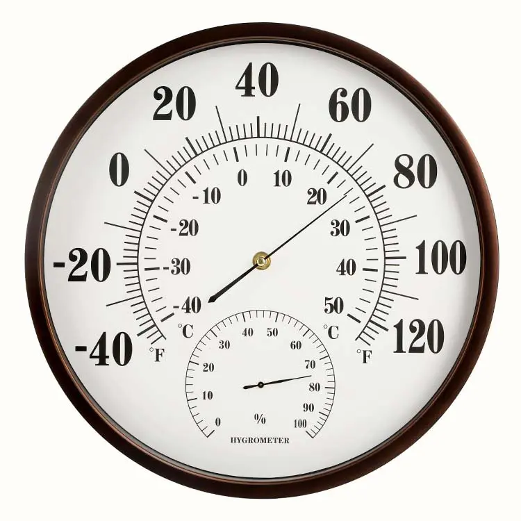 wall mount indoor outdoor round thermometer hygrometer