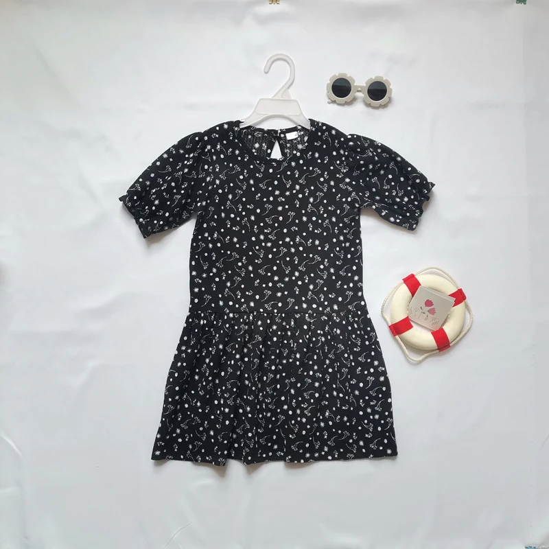 Wholesale Baby Dress Kids Sweet knitted short Sleeve Baby Princess Dress sweet Girls Princess Dress