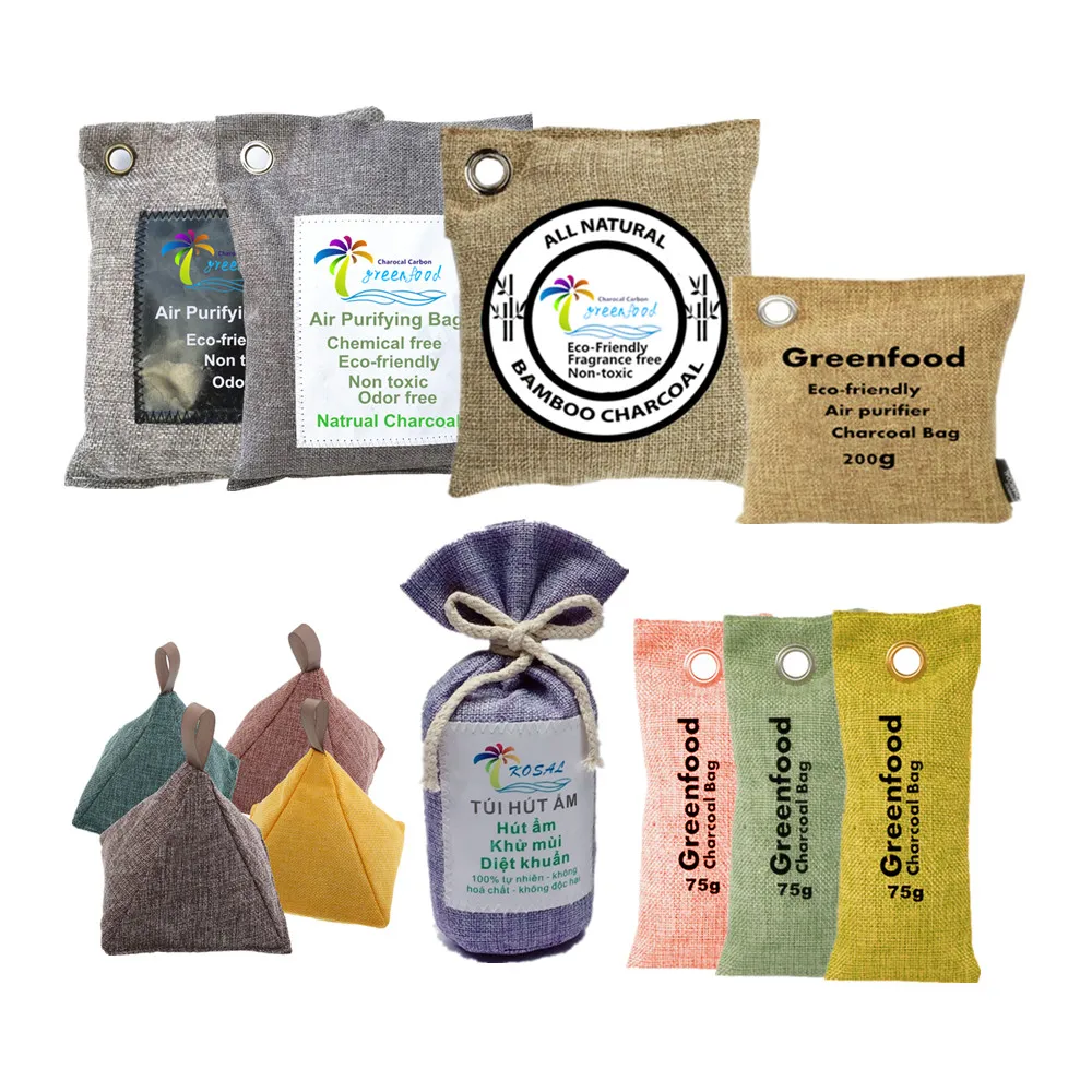 OEM charcoal deodorizer air purifying moso bamboo charcoal bag