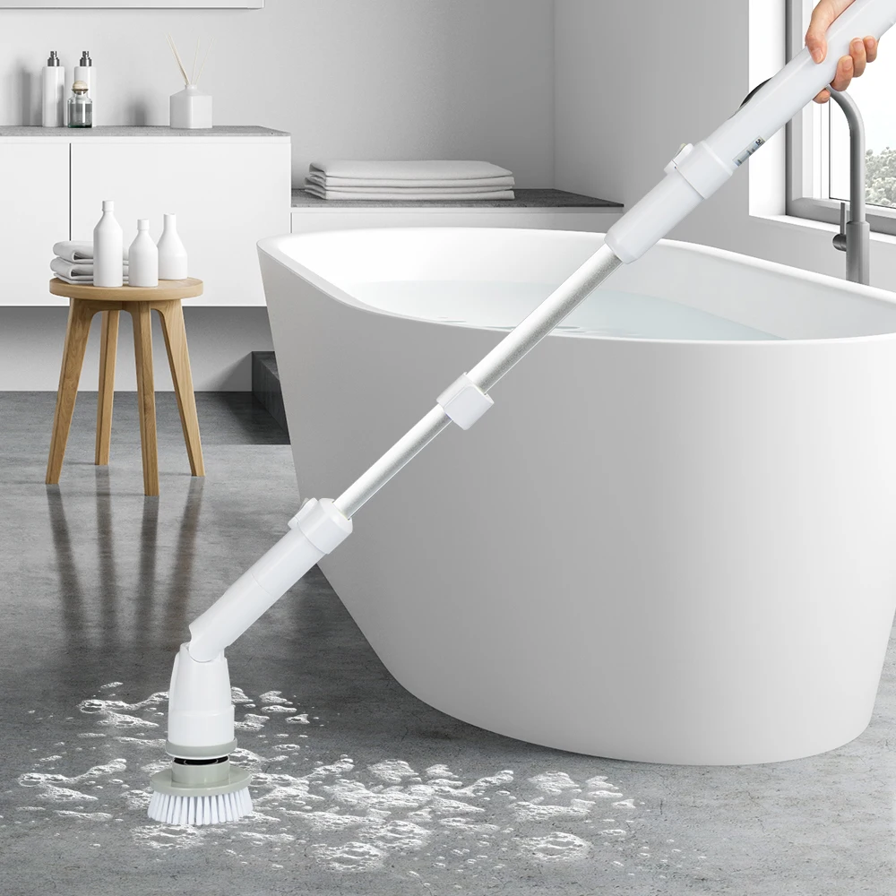 Adjustable direction brush power brush scrubber cleaning