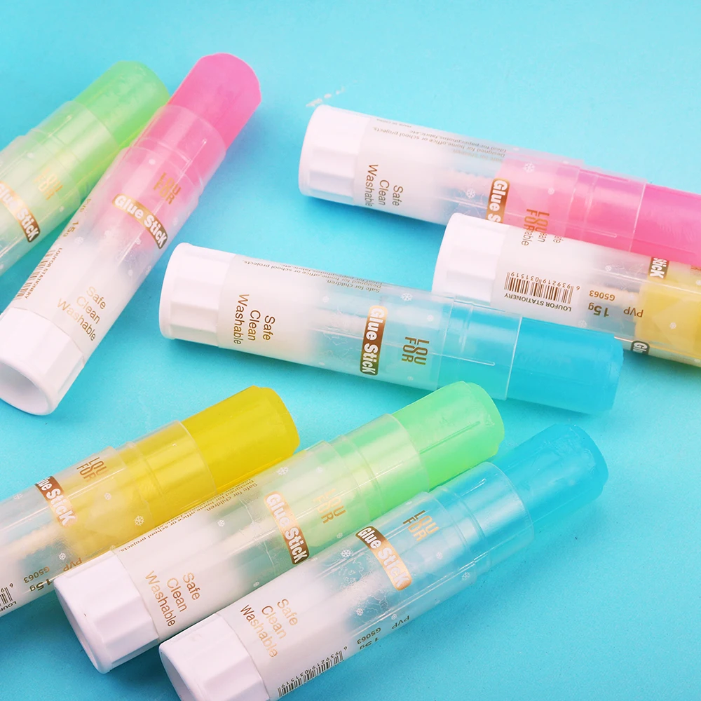 Lipstick style Colorful jelly translucent 36g/12pcs solid glue stick Pva Glue Stick school glue sticks