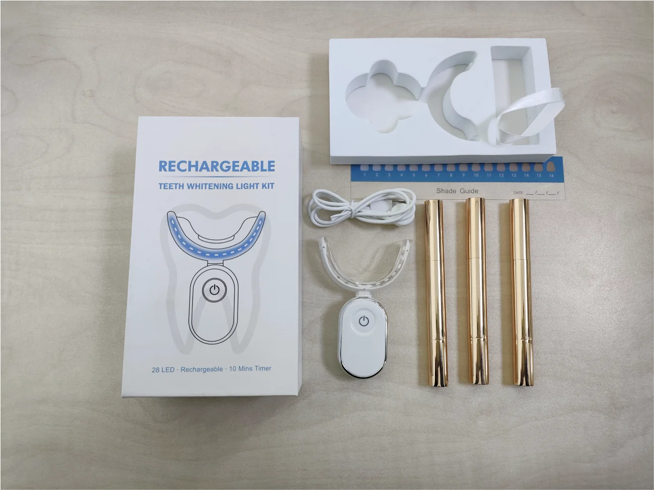 oem package wireless rechargeable 28leds teeth whitening light teeth whitening refill kit