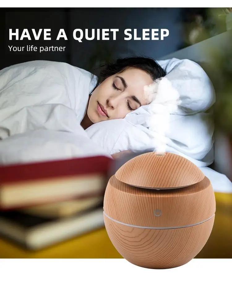 In 2022 wood grain ultrasonic mini air humidifier essential oil diffuser aromatherapy