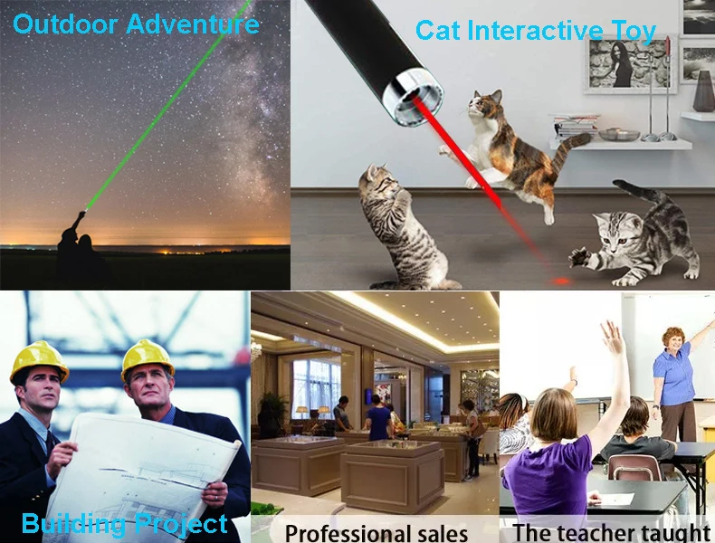 High Power Blue Laser Light Pointer Star Laser Blue Green Red 2in1 Pattern Cat Lazer for Cats Dogs Pet Interactive Toys