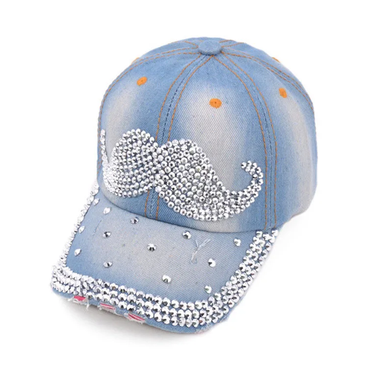 Crystal Baseball Cap for Women  latest design jean Rhinestone Caps