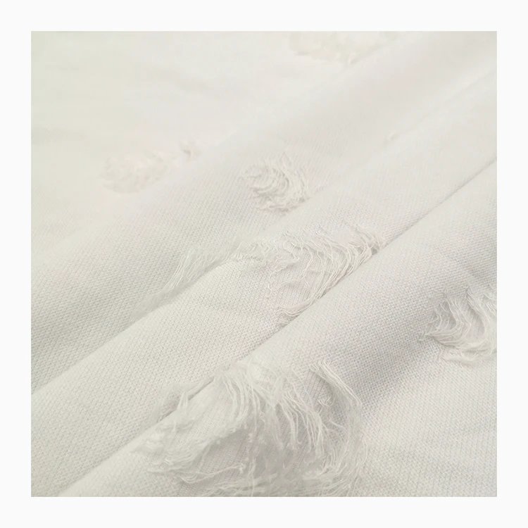 Sublimation Digital Printing Solid Colors Jersey Jacquard Distressed Fabric Price Per Yard for Hoodies