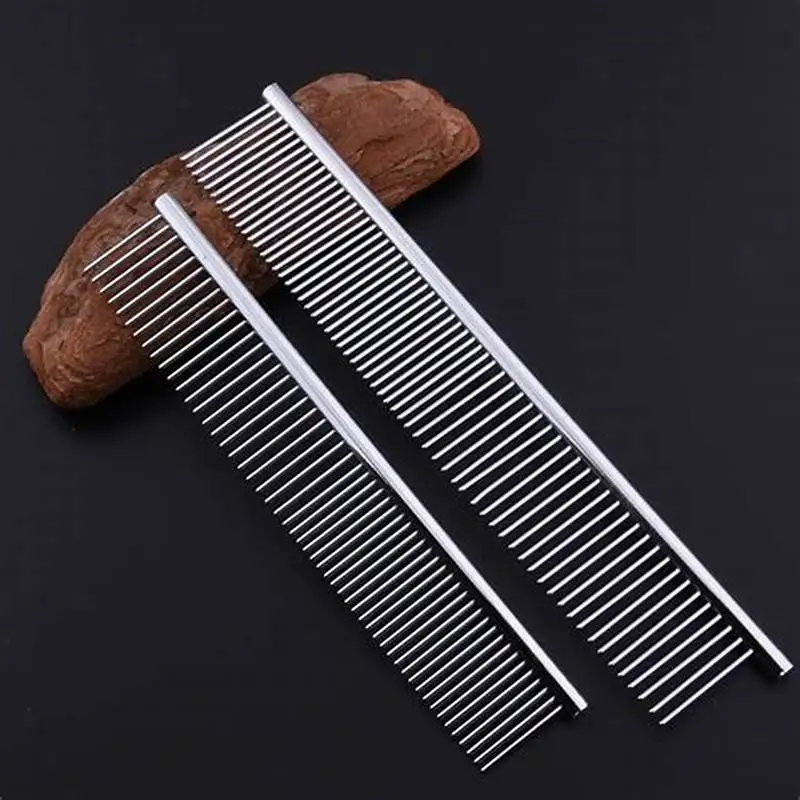 Dog Grooming Comb Stainless Steel Small Dog Comb Wide Tooth Pet Grooming Brush and Metal Comb