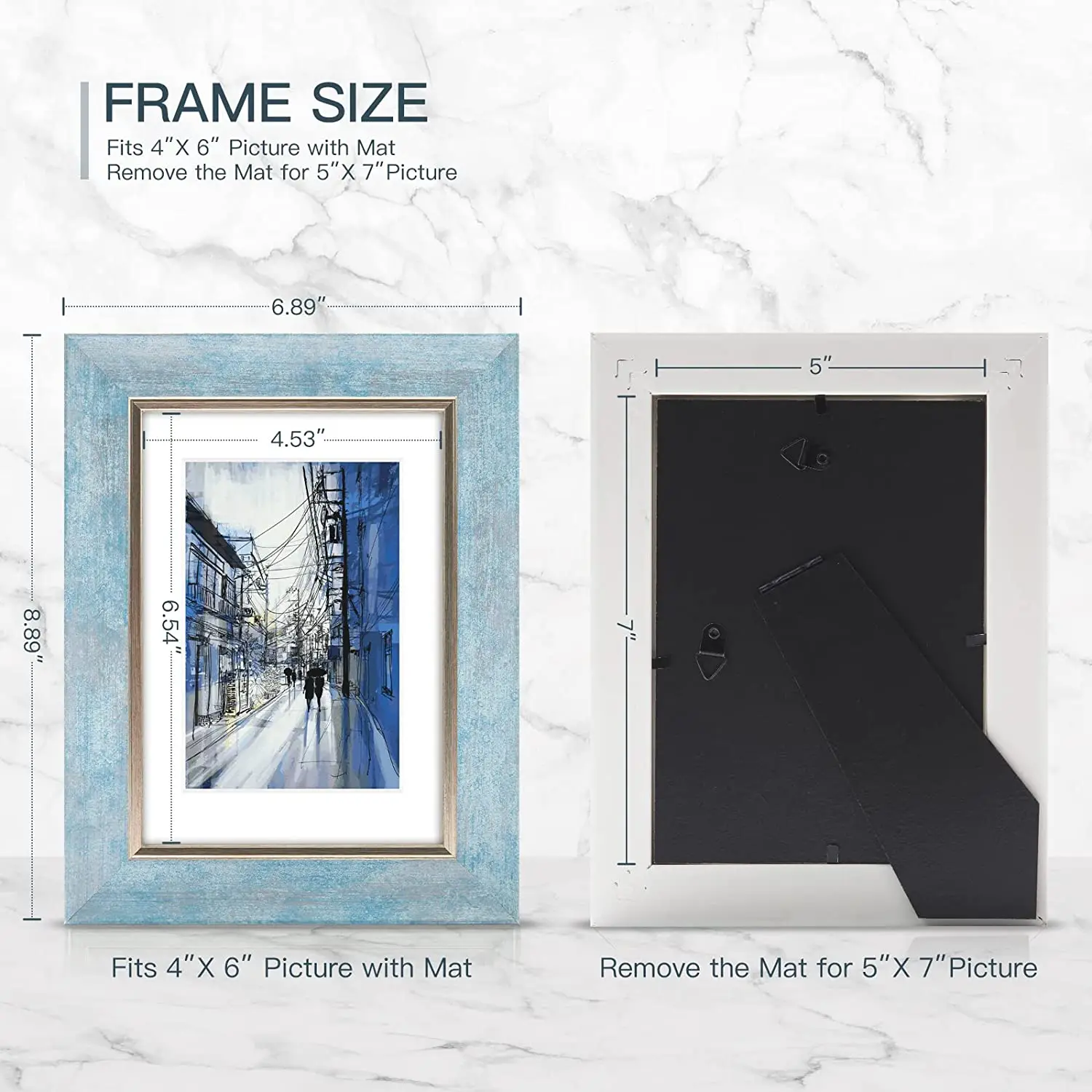 Rustic Style Retro Photo Frame with Tempered Glass Wall Mount and Tabletop Display Family Friends Wedding Gift Retro Photo Frame