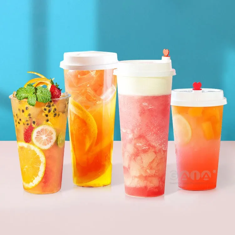 Manufacturer Disposable PP Hard Cups Custom Glass Plastic Injection Bubble Tea Cup With Lids