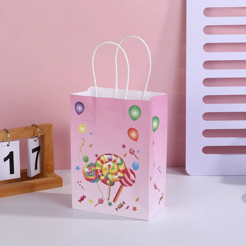 Wholesale candy gift bags business holiday party decorative bags with handles paper bags