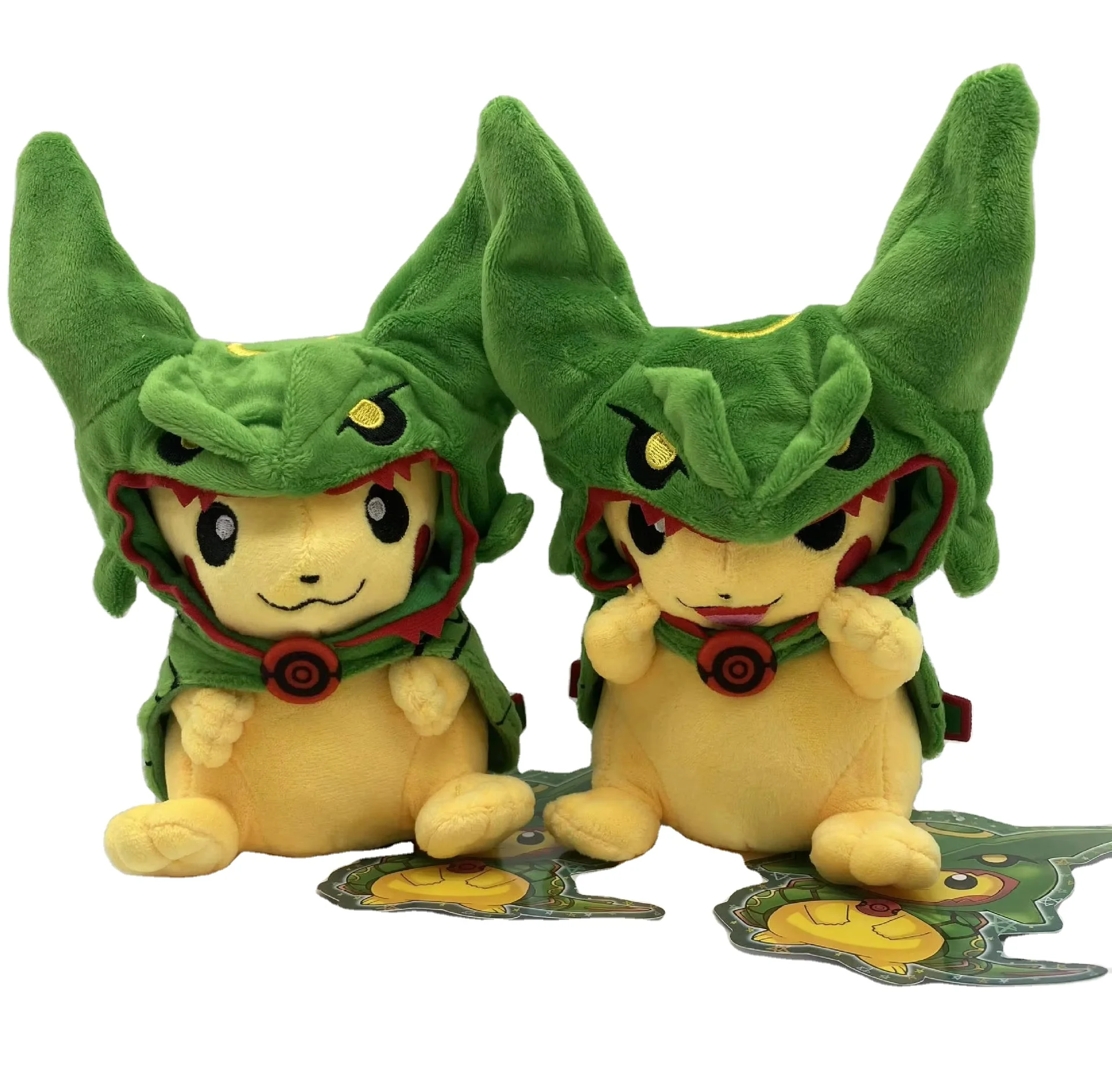 High quality cartoon anime Soft Plush Transform pokemoned hat clothes Pikachu Wholesale