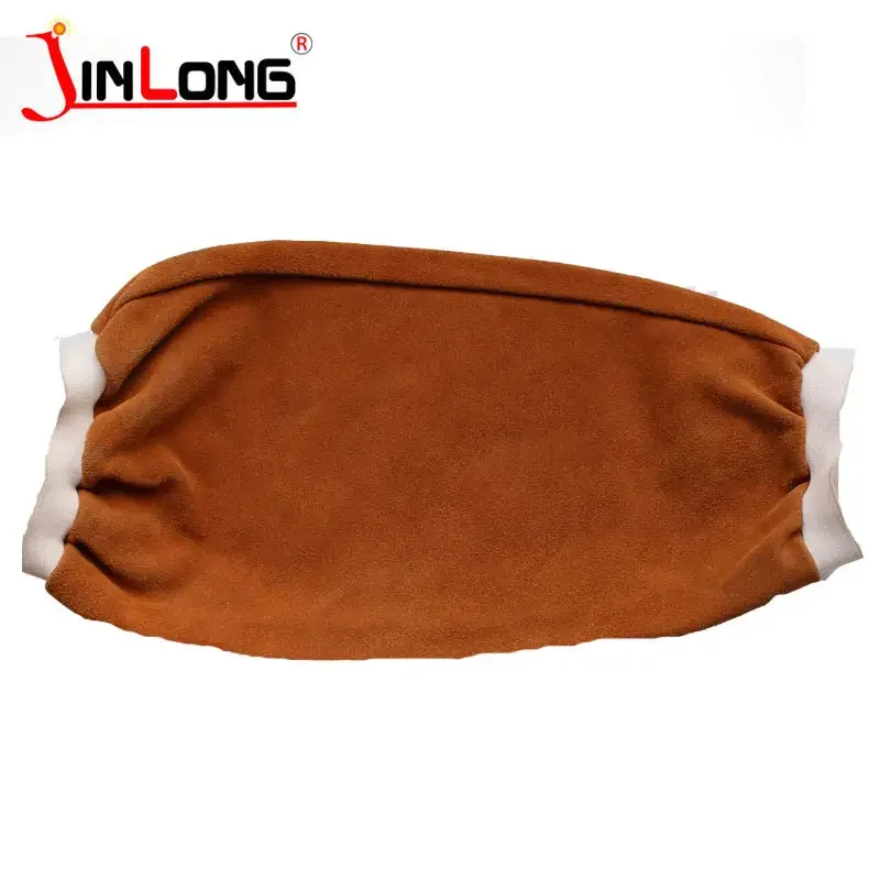 Anti cutting and high temperature resistance cow leather welding protective sleeve for welding welder