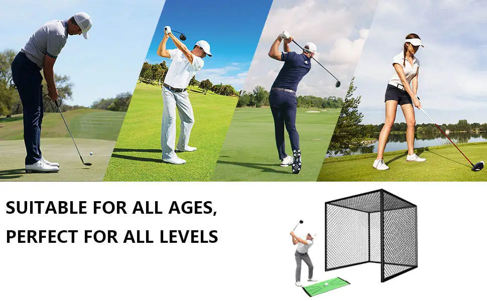 Golf Practice Network Indoor Outdoor Play Golf System 9.8ft*9.8ft*9.8ft Net Practice Net Green Large Training Net