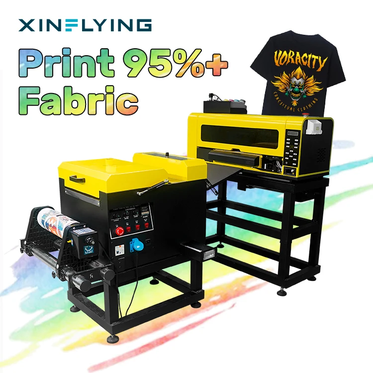 Dual xp600 dtf printer A3 33cm 13inch digital t-shirt printing machine with shaker dryer for small business