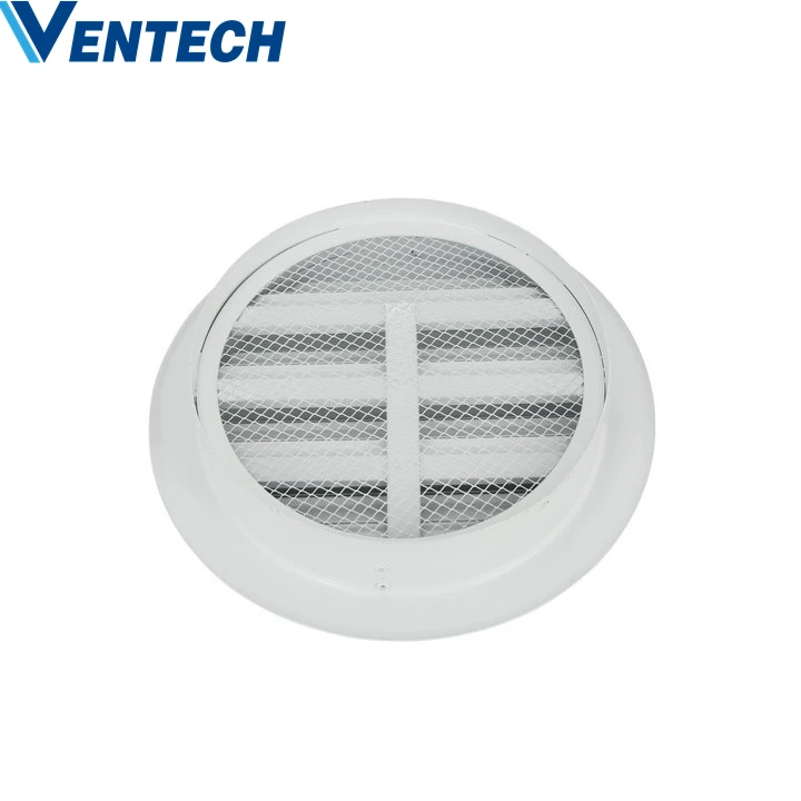 Ventech Wall Outdoor Aluminum Round External Weather Air Vent Cover Louvers with insect Mesh