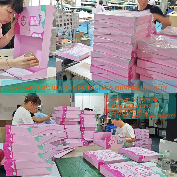 Pink Paper Beauty Skincare Set Gift Packaging Double Door Christmas Countdown Advent Calendar Box With With Drawer For Cosmetic