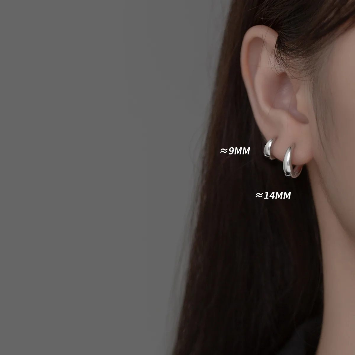 Daidan Gold Plated Hoop Earrings 18K High Polished Plain Silver Woman Clip On Hoop Wide Hoop Huggies Earrings