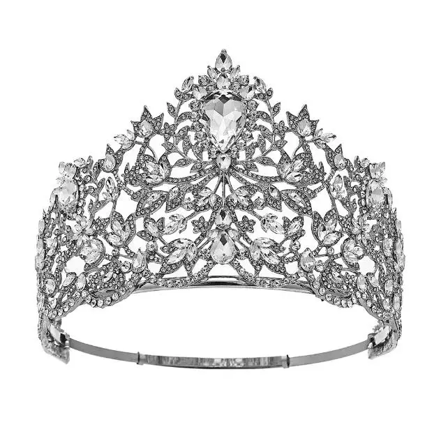 Cheap Factory Price Halloween Crystal Tairas For Pageants Large Rhinestone Crown