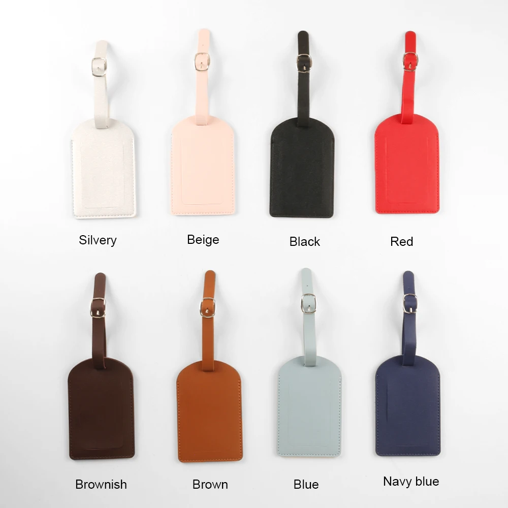 Adjustable Multi-color Plane Boarding Pass Suitcase Tag Luxury Travel Named Baggage Tags Blank Pu Leather Luggage Tag