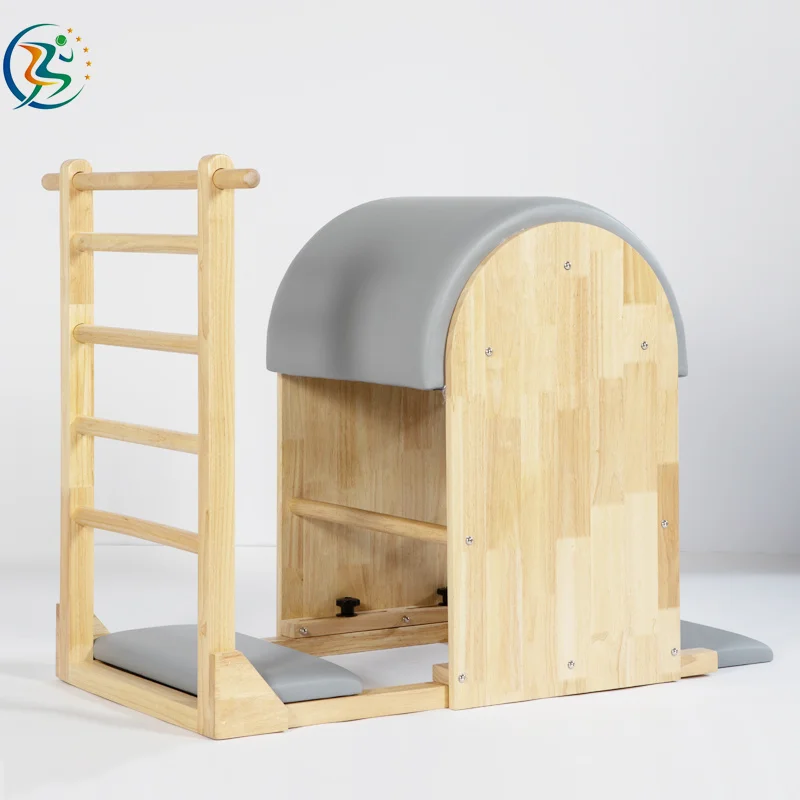 studio home use durable wooden foam bucket training oak wood pilates ladder barrel