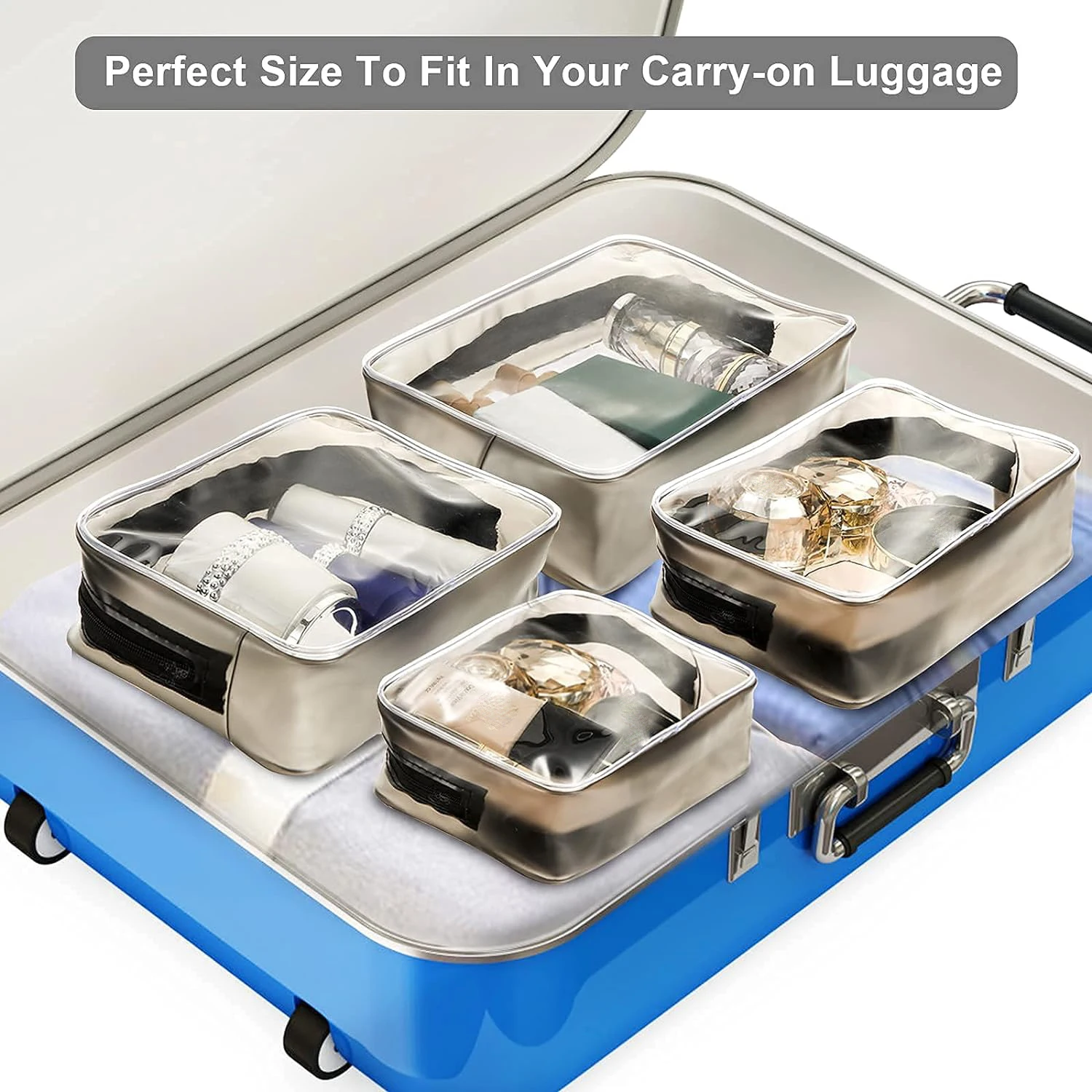 Cheap Travel Swimming Pool Multi-Functional Transparent Zipper Multi-Size Bags For Packaging Cosmetics