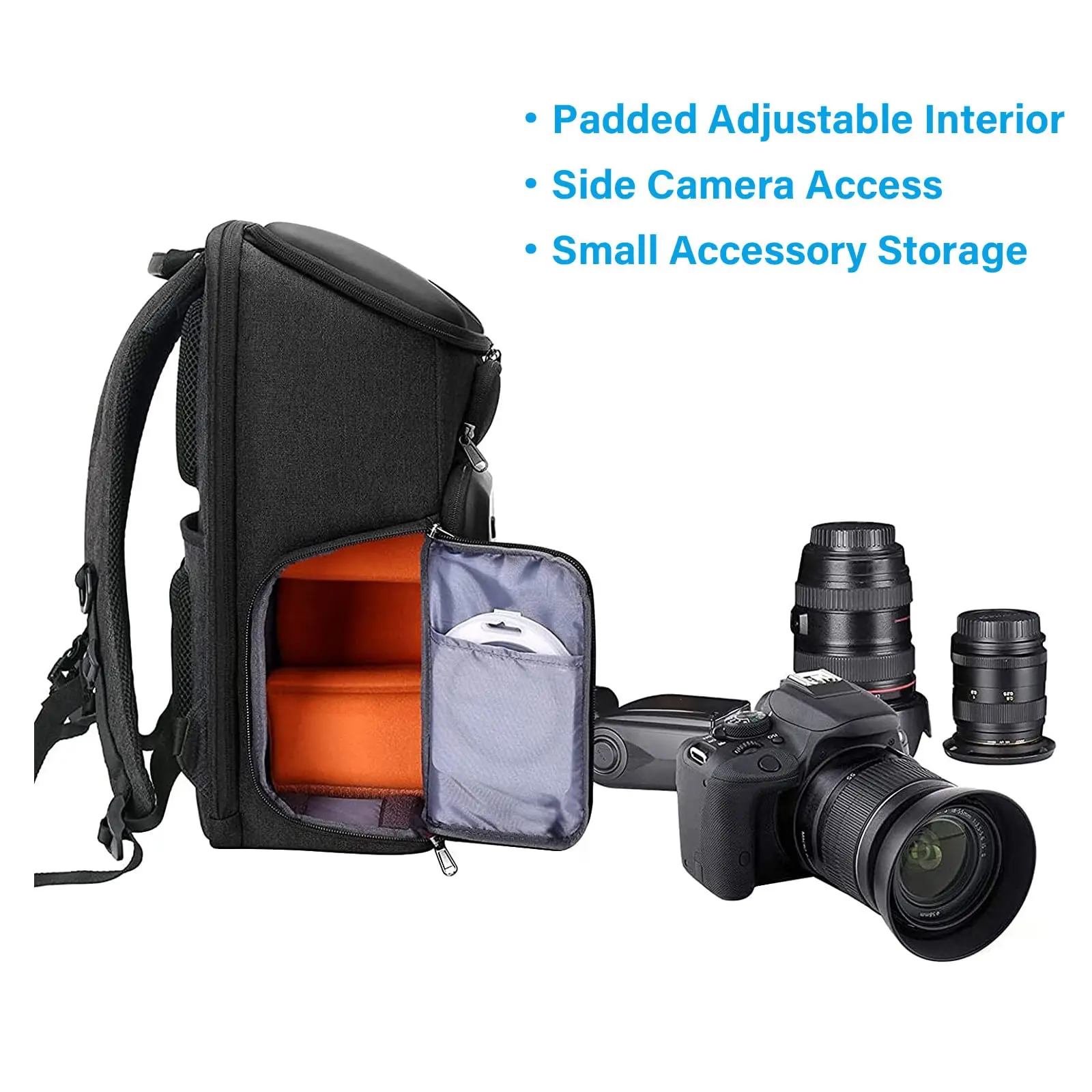 QQgift 2024 New OEM Custom Water Resistant DSLR SLR Mirrorless Photography Hard Shell Compartment Holder Camera Equipment Bag