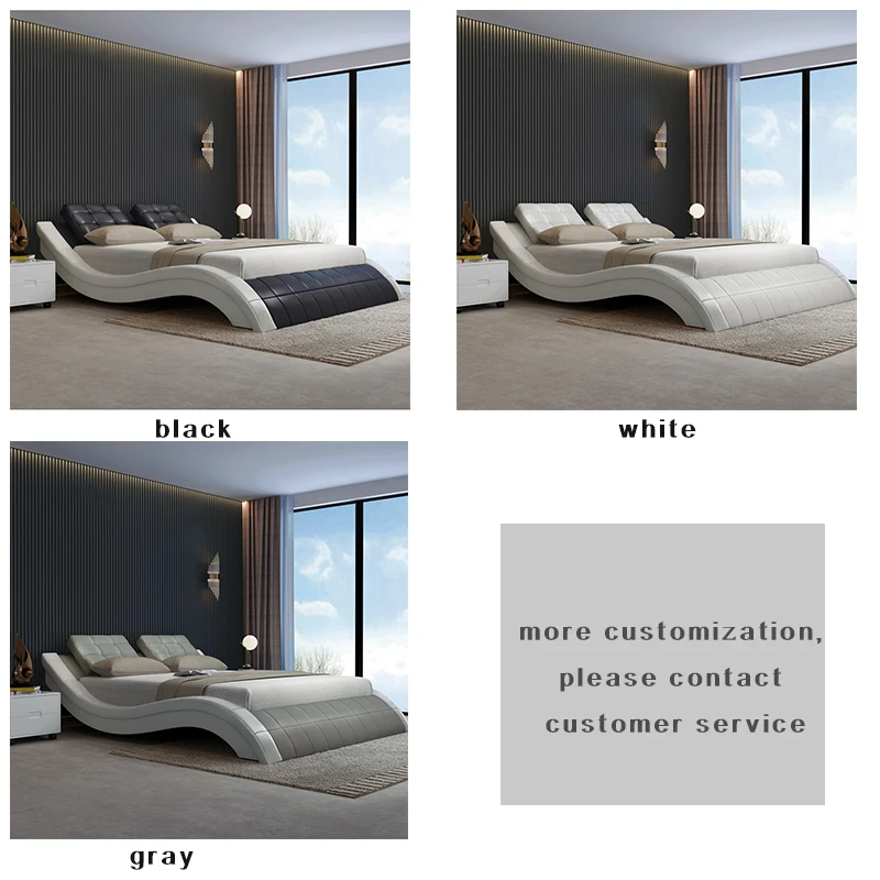 
Best-selling new modern concise style leather bed queen size king size Bedroom furniture 