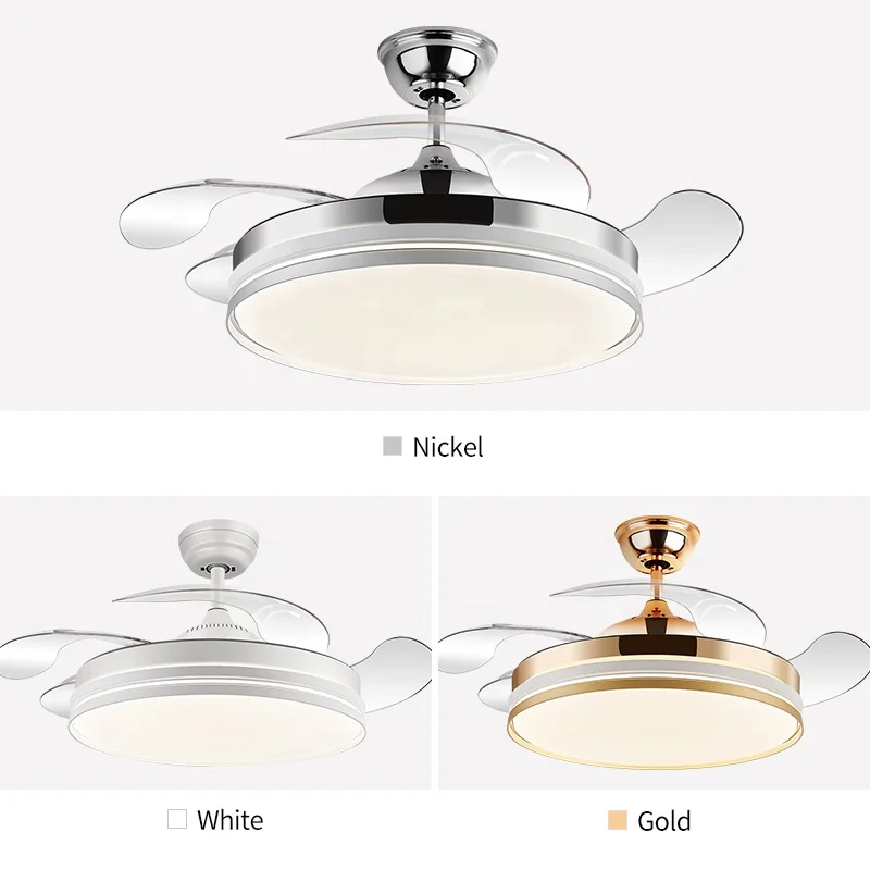 Y011 Modern remote control 42inch bladeless 110/220v  ceiling fans with lights lamp led designer luz con ventilador oculto techo