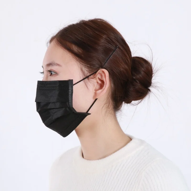 Big Discount Face Masks Black Disposable 3Ply Medical Printed Disposable Face Mask A01
