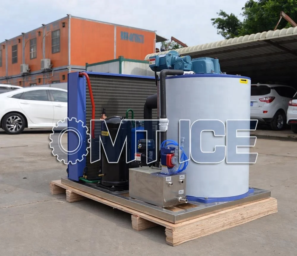 OMT 1Ton/24hrs Commercial used Flake ice making machine for fish keeping
