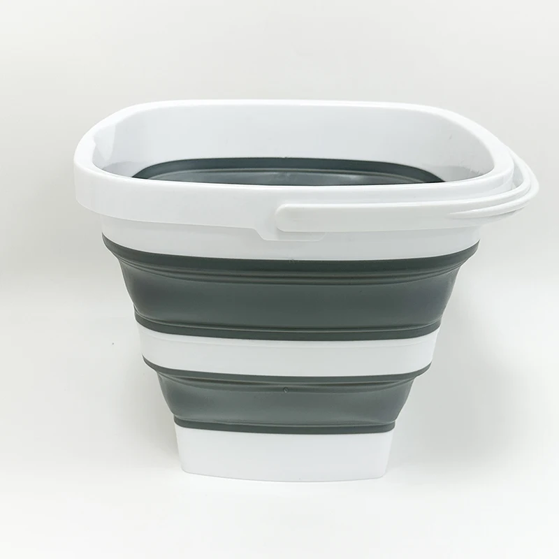 3L 5L 10L Silicone Camping Fishing Bucket Foldable Outdoor Washing Bucket Square Collapsible Laundry Bucket with Handle