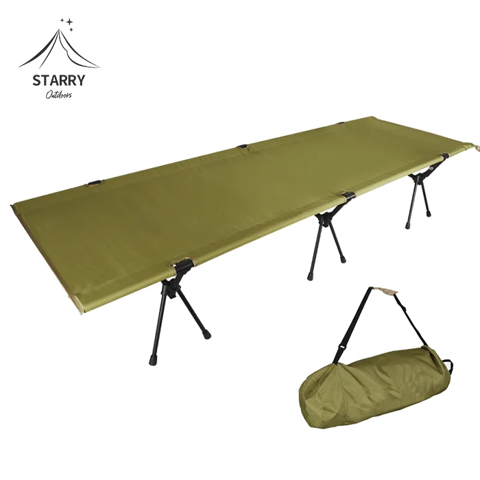 Aluminum backpacking portable adjustable height camping sleeping cot