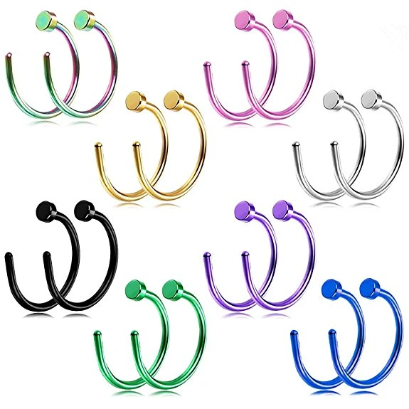 Top Sale Septum Medical Steel Nose Ring Silver Gold Body Clip Hoop For Women Piercing Clip Jewelry Gift
