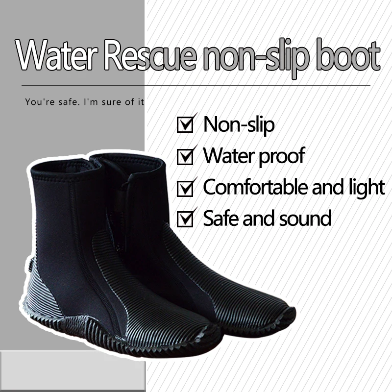 JG Neoprene Water Rescue Shoes Fine Workmanship High Top Water Area Rescue Boots