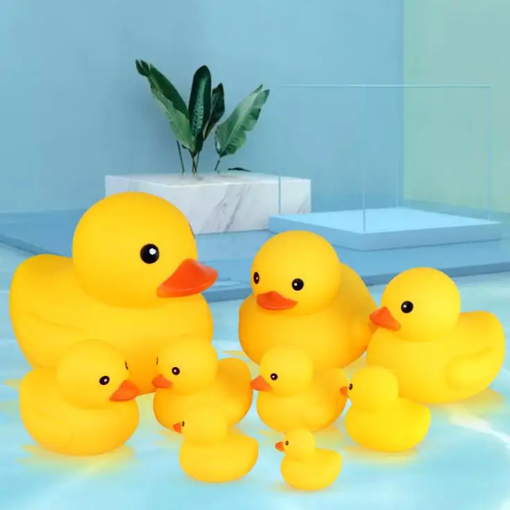 animal natural rubber duck shampoo baby silicone bath toys